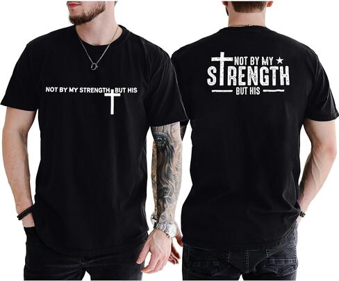 Christian Oversized Shirt for Men Faith Cross T Shirt Inspirational God Shirt Religious Sayings Tee Tops in Saudi Arabia