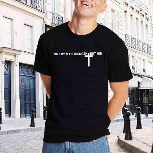 Christian Oversized Shirt for Men Faith Cross T Shirt Inspirational God Shirt Religious Sayings Tee Tops in Saudi Arabia