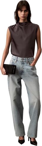 Calvin Klein Jeans Women's Satin Cowl Neck Blouse in Saudi Arabia