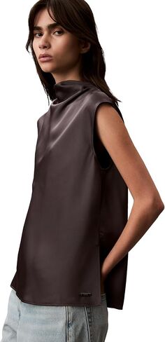 Calvin Klein Jeans Women's Satin Cowl Neck Blouse in Saudi Arabia