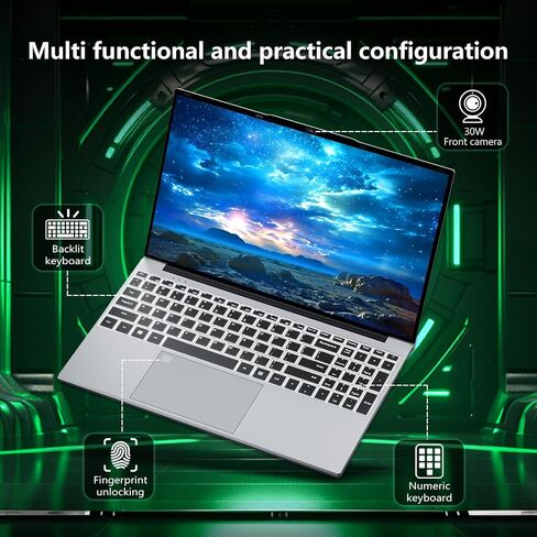 Gaming Laptop i5, 16 inch Laptop Up to 3.60 GHz, Business Notebook Computer for 16GB RAM 512GB SSD, Full HD 1920X1200 Display Backlit Keyboard 180 Angle Opening for Business Work laptops WIFI 5 HDMI in Saudi Arabia