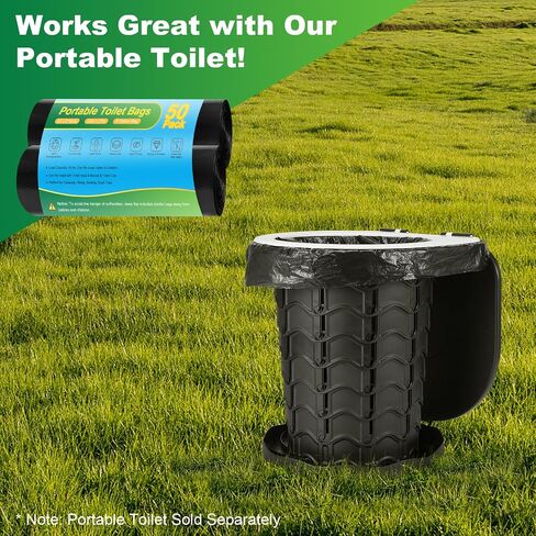 100 Portable Toilet Bags - Camping Toilet Bags, Biodegradable Porta Potty Bag for Portable Toilet, 8 Gallon Toilet Waste Bags for 5 Gallon Bucket Toilet, Thickened Camping Potty Liners in Saudi Arabia