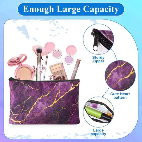 Meanplan 24 Pcs Marble Cosmetic Bags Marble Makeup Bags Toiletry Pouch with Zipper Travel Cosmetic Organizer for Women and Girls 24 Styles in Kuwait