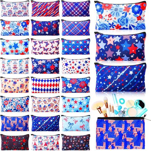 Meanplan 24 Pcs Marble Cosmetic Bags Marble Makeup Bags Toiletry Pouch with Zipper Travel Cosmetic Organizer for Women and Girls 24 Styles in Kuwait