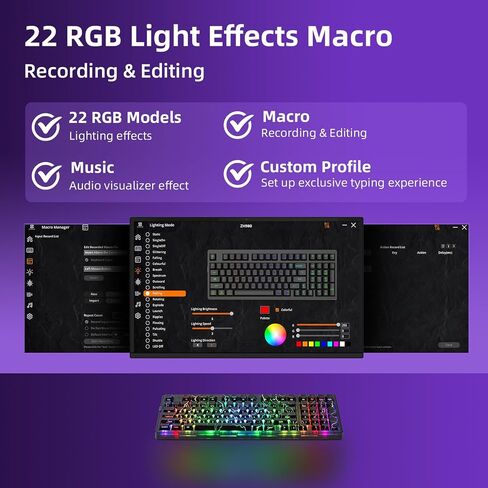 Zornher ZH980 لوحة مفاتيح الألعاب الميكانيكية اللاسلكية ، لوحة مفاتيح كريمية مخصصة بنسبة 95 ٪ مع لوحة أرقام ، تتألق من خلال مفاتيح IMD PBT ، المفاتيح الخطية المسبقة مسبقًا ، قابلة للتكوين الساخنة ، خلفية RGB ، 2.4 جيجا هرتز/USB-C/BT5.0 in Saudi Arabia