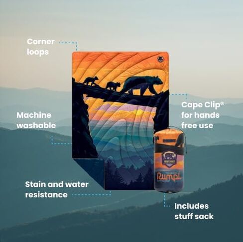 Rumpl The Original Puffy National Parks Collection | Printed Outdoor Camping Blanket for Traveling, Picnics, Beach Trips, Concerts | Grand Teton National Park, 1-Person in Saudi Arabia