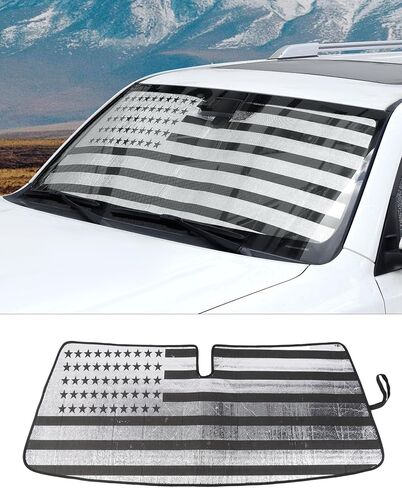 Windshield Sun Shade for Toyota 4Runner 2010-2023, DSWSQ Foldable Upgraded Heat Insulation Front Window Cover, Window Sunshade Front Window Sunscreen UV Shield for 4Runner, US Flag in Kuwait