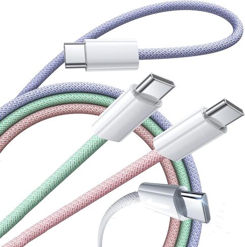iPhone 16e Fast Charging Cable, USB C Coiled Cord for Car, C to C USBC to USBC Retractable Auto Car Power Cord USB-C Super Fast for Samsung Galaxy S25 S24 Apple 16 Pro Max Charger 15 Carplay Android in Kuwait