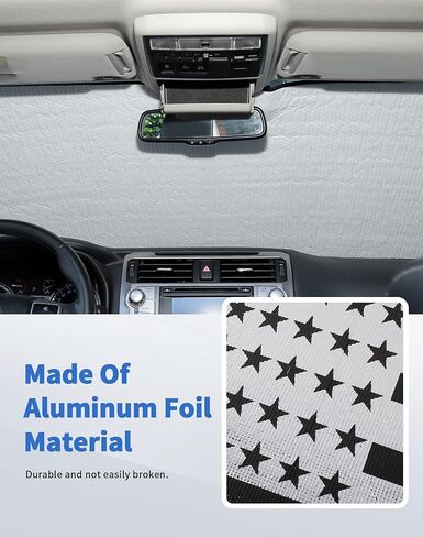 Windshield Sun Shade for Toyota 4Runner 2010-2023, DSWSQ Foldable Upgraded Heat Insulation Front Window Cover, Window Sunshade Front Window Sunscreen UV Shield for 4Runner, US Flag in Kuwait