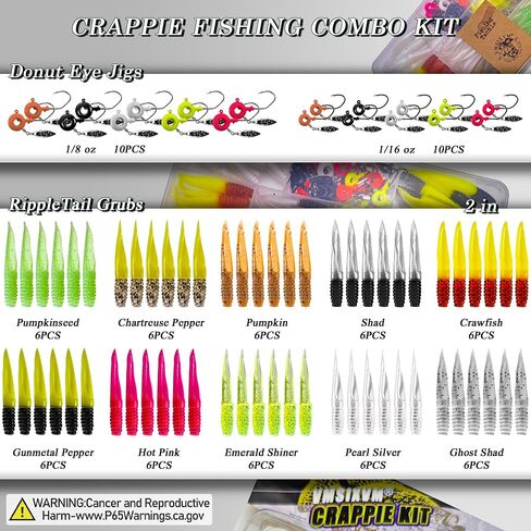 Crappie Lures Jigs Heads Kit, 110 Pcs Underspin Fishing Jig Heads Hooks Lures Swimbait with Crappie Baits Soft Plastic Split Tail Grub Shad Minnow for Freshwater Saltwater Bass Trout Walleye in Saudi Arabia