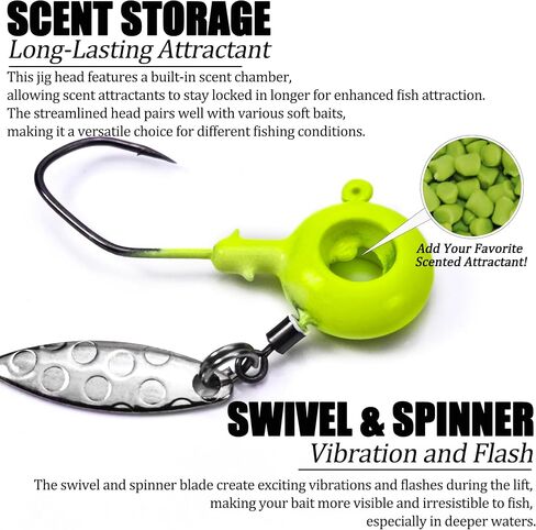 Crappie Lures Jigs Heads Kit, 110 Pcs Underspin Fishing Jig Heads Hooks Lures Swimbait with Crappie Baits Soft Plastic Split Tail Grub Shad Minnow for Freshwater Saltwater Bass Trout Walleye in Saudi Arabia