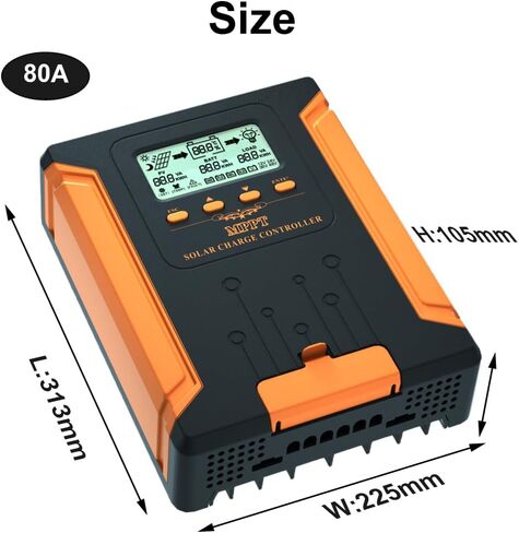 SolaMr 120A 180V MPPT Solar Charge Controller 12V/24V/36V/48V, LCD Screen Solar Panel Controller for Gel Sealed Flooded and Lithium LiFePO4 Battery (CM120A) in Saudi Arabia