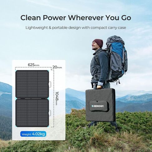 100W لوحة شمسية محمولة ، Renogy Solar Planels خفيفة الوزن ودائم ، و 25 ٪ من الكفاءة عالية ، و 100 وات شاحن شمسي قابلة للطي لمحطة الطاقة ، والروس ، والتخييم ، خارج الشبكة ، والنسخ الاحتياطي المنزلي in Kuwait