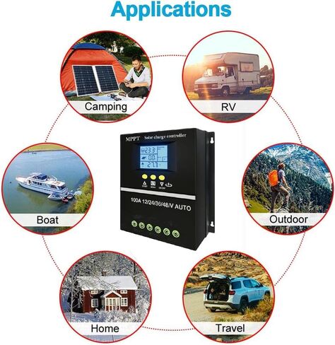 100A MPPT وحدة تحكم الطاقة الشمسية ، 12V 24V 36V 48V Auto ، منافذ شحن USB ، شاشة LCD الخلفية ، البطارية ، وحدة تحكم مشحونة بالطاقة الشمسية لنظام الكهروضوئية ، منظم الألواح الشمسية in Saudi Arabia
