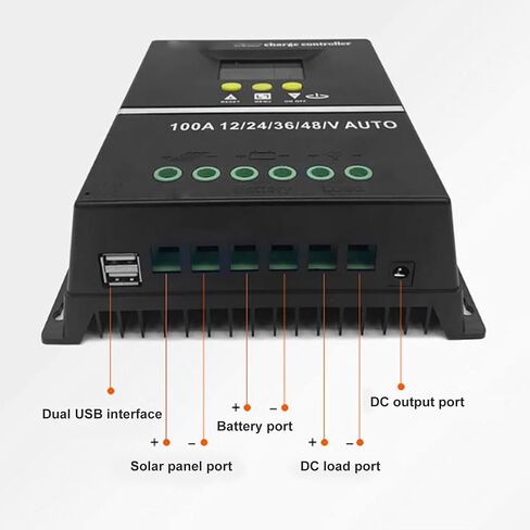 100A MPPT وحدة تحكم الطاقة الشمسية ، 12V 24V 36V 48V Auto ، منافذ شحن USB ، شاشة LCD الخلفية ، البطارية ، وحدة تحكم مشحونة بالطاقة الشمسية لنظام الكهروضوئية ، منظم الألواح الشمسية in Saudi Arabia