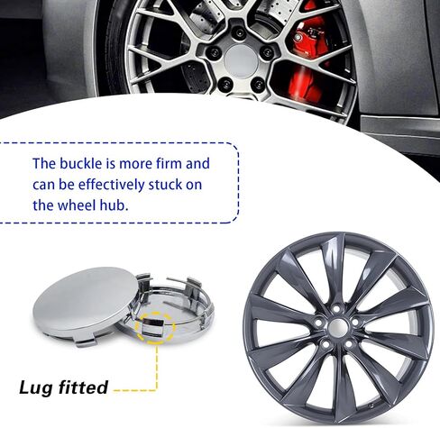 ijuicy 4 PCS Car Wheel Center Hub Caps, ABS Rust-Proof Center Caps for Rims, 2.36" OD 2.2" ID Tight Fitting Snap-on Wheel Hub Modified Dust Protection Cover, Universal for Most Cars (Silver) in Saudi Arabia