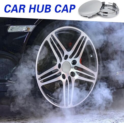 ijuicy 4 PCS Car Wheel Center Hub Caps, ABS Rust-Proof Center Caps for Rims, 2.36" OD 2.2" ID Tight Fitting Snap-on Wheel Hub Modified Dust Protection Cover, Universal for Most Cars (Silver) in Saudi Arabia