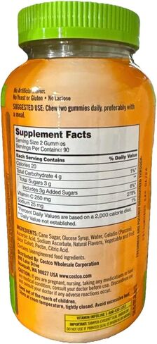 Kirkland Signature Vitamin C Adult Gummies 250 mg, 180 Count in Saudi Arabia
