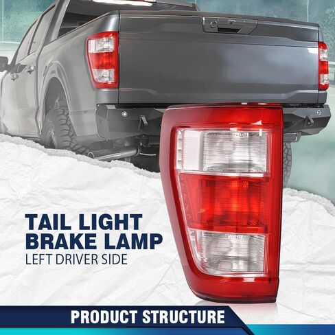 Pit66 Light Light Assembly مصباح الفرامل اليسرى جانب السائق مع بقعة عمياء متوافقة مع Ford F150 XL 2021-2023 (كابينة قياسية 2 أبواب | كابينة مدتها 4 أبواب | in Saudi Arabia
