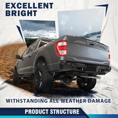 Pit66 Light Light Assembly مصباح الفرامل اليسرى جانب السائق مع بقعة عمياء متوافقة مع Ford F150 XL 2021-2023 (كابينة قياسية 2 أبواب | كابينة مدتها 4 أبواب | in Saudi Arabia
