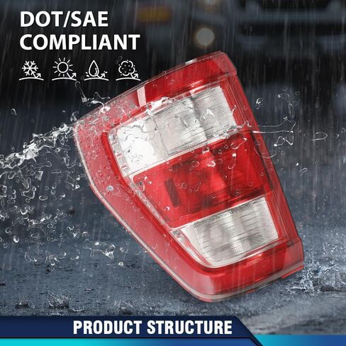 Pit66 Light Light Assembly مصباح الفرامل اليسرى جانب السائق مع بقعة عمياء متوافقة مع Ford F150 XL 2021-2023 (كابينة قياسية 2 أبواب | كابينة مدتها 4 أبواب | in Saudi Arabia