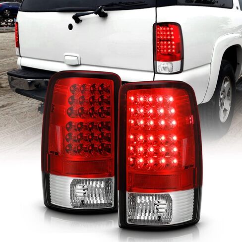 ACANII - For 2000-2006 GMC Yukon Chevy Suburban 1500 2500 Tahoe Red Clear Lens LED Tail Lights Brake Lamps Left+Right in Saudi Arabia