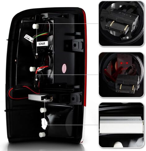 ACANII - For 2000-2006 GMC Yukon Chevy Suburban 1500 2500 Tahoe Red Clear Lens LED Tail Lights Brake Lamps Left+Right in Saudi Arabia