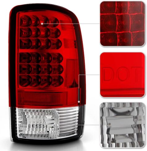 ACANII - For 2000-2006 GMC Yukon Chevy Suburban 1500 2500 Tahoe Red Clear Lens LED Tail Lights Brake Lamps Left+Right in Saudi Arabia