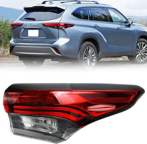 Outer Tail Light Assembly Compatible with 2020 2021 2022 Toyota Highlander Rear Lamp Brake Taillights Replacement Bulbs not Included (Right Passenger Side) in Kuwait