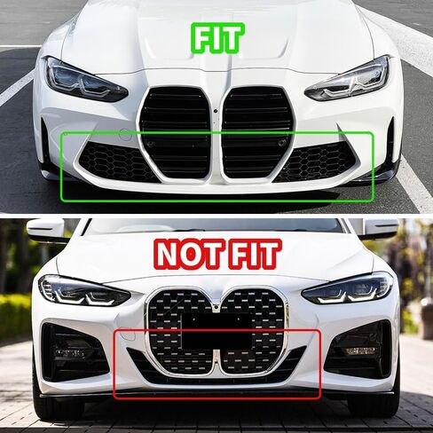 شبكة أمامية علوية بديلة من MAXDOM مناسبة لسيارات BMW (2014-2020) 4 Series F32 F33 F36 (2015-2019) F80 M3 F82 M4 - شبكة ABS ذات شرائح مزدوجة باللون الأسود اللامع in Kuwait