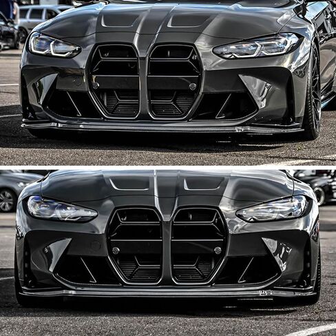 شبكة أمامية علوية بديلة من MAXDOM مناسبة لسيارات BMW (2014-2020) 4 Series F32 F33 F36 (2015-2019) F80 M3 F82 M4 - شبكة ABS ذات شرائح مزدوجة باللون الأسود اللامع in Kuwait