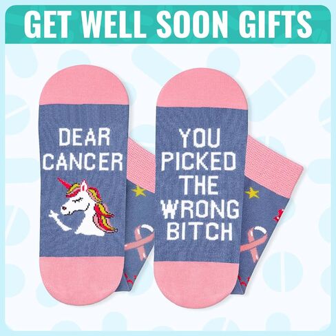 HAPPYPOP Breast Cancer Gifts For Women - Breast Cancer Awareness Socks Inspirational Socks Survivor Socks, Inspirational Gifts Breast Cancer Gifts Chemo Gifts in Saudi Arabia