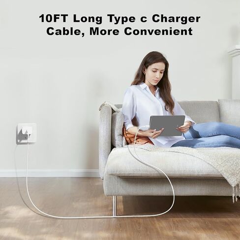 Compatible with iPhone 16 15 Charger Fast Charging,2 Pack 20W Type C Charger Fast Charging Block with 10FT USB C to USB C Cord Compatible with iPhone 16/16 Pro/Plus/15/15 Pro/Pro Max,Pad,Android in Kuwait