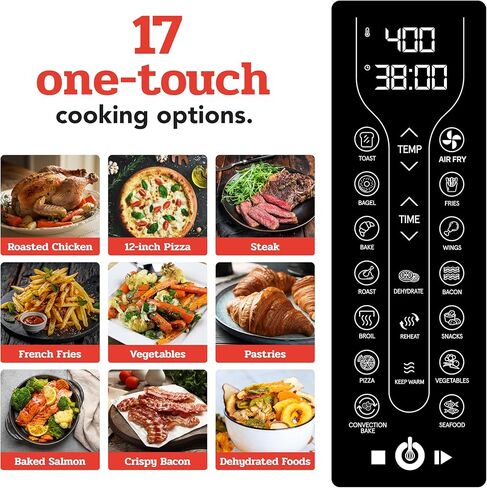 Gourmia GTF7655 17-in-1 Multi-function, Digital, French Door, Stainless Steel 6-Slice Air Fryer Oven in Kuwait