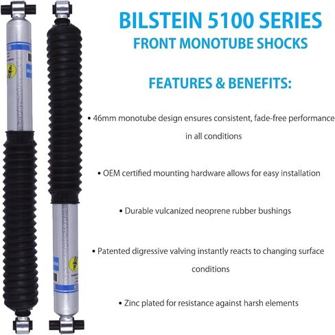 Set of 5100 Series Front & Rear Monotube Shocks fits 2020 2024 Gladiator Rubicon V6 3.6L Engine Left Hand Drive Models Only with 0-1" Lift - TrendsAuto Decal in Kuwait