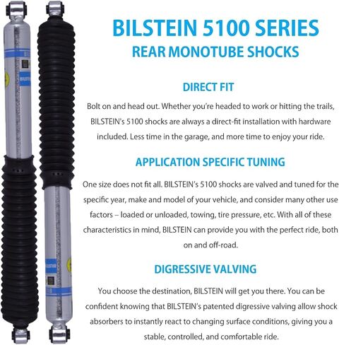Set of 5100 Series Front & Rear Monotube Shocks fits 2020 2024 Gladiator Rubicon V6 3.6L Engine Left Hand Drive Models Only with 0-1" Lift - TrendsAuto Decal in Kuwait