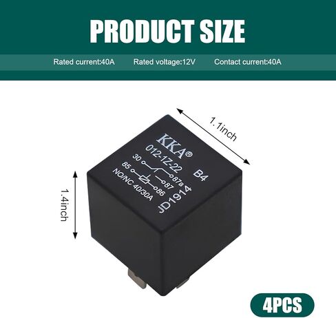 4 PCS Automotive Relay,12V 40A 5 Pin Relay, Waterproof DC Relay Switch, Wiring Harness Modification Accessories, for Most Cars, SUVs, Trucks (Black) in Saudi Arabia