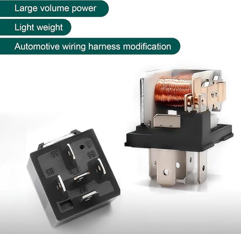 4 PCS Automotive Relay,12V 40A 5 Pin Relay, Waterproof DC Relay Switch, Wiring Harness Modification Accessories, for Most Cars, SUVs, Trucks (Black) in Saudi Arabia
