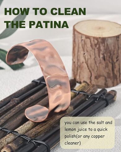 MagEnergy Copper Bracelet for Men Women, 100% Pure Handmade Copper Cuff Bracelets, Uncoated Solid Raw Bangles Bracelet, Adjustable in Saudi Arabia