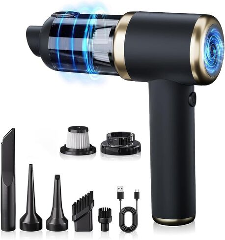 Electric Compressed Air Duster, Powerful 4-in-1 Cordless Air Duster, Mini Air Blower with 4000mAh, Portable Rechargeable Wireless Vacuum Cleaner for Car, Computer, Keyboard in Saudi Arabia
