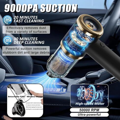 Electric Compressed Air Duster, Powerful 4-in-1 Cordless Air Duster, Mini Air Blower with 4000mAh, Portable Rechargeable Wireless Vacuum Cleaner for Car, Computer, Keyboard in Saudi Arabia