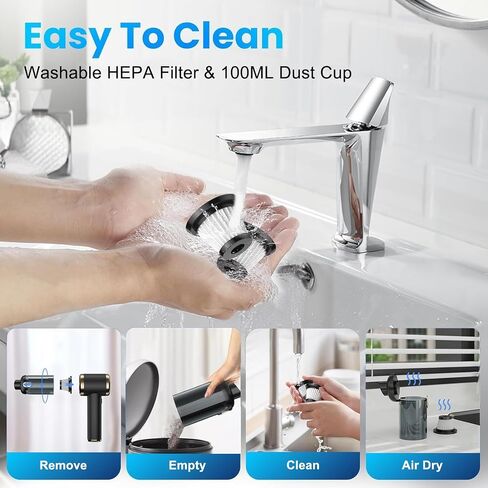 Electric Compressed Air Duster, Powerful 4-in-1 Cordless Air Duster, Mini Air Blower with 4000mAh, Portable Rechargeable Wireless Vacuum Cleaner for Car, Computer, Keyboard in Saudi Arabia
