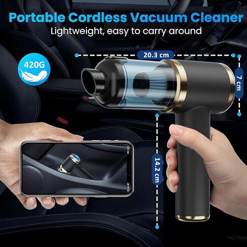 Electric Compressed Air Duster, Powerful 4-in-1 Cordless Air Duster, Mini Air Blower with 4000mAh, Portable Rechargeable Wireless Vacuum Cleaner for Car, Computer, Keyboard in Saudi Arabia