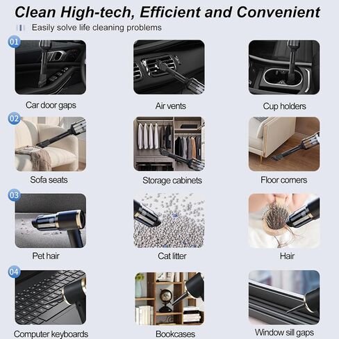 Electric Compressed Air Duster, Powerful 4-in-1 Cordless Air Duster, Mini Air Blower with 4000mAh, Portable Rechargeable Wireless Vacuum Cleaner for Car, Computer, Keyboard in Saudi Arabia