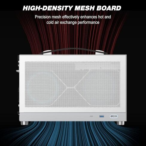 S300 MINI -ITX Portable LAN Gaming PC CASE: COMPACT Aluminium - USB 3.0 - Type -C - متوافق مع: SFX PSU - MINI ITX MOBO - حتى 300 مم بطاقة رسومات | بما في ذلك كابل RISER PCIE Gen4 in Kuwait