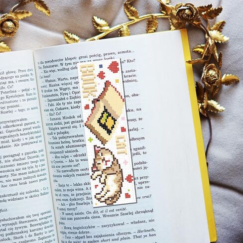 FreeBloss 6 Set Cross Stitch Lockmark Cross Cross Kit مع طقم تطريز للمناظر الطبيعية والقطط مع تعليمات مرجعية مرجعية للهدية الكبار 8'x2.4 '' ' in Kuwait