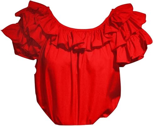 Full Ruffle Short Sleeve Blouse for Square Dance in Saudi Arabia