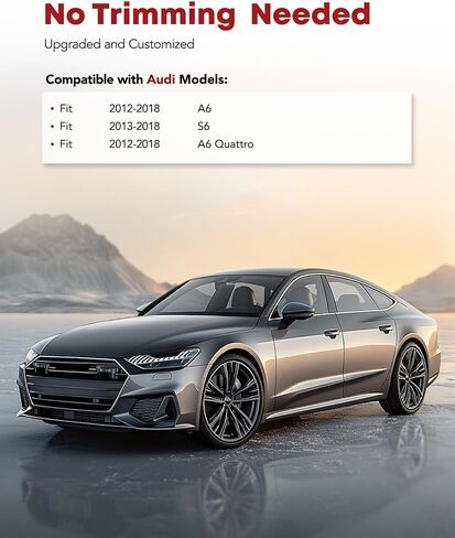 YHTAUTO Floor Mats Compatible with Audi A6 2012-2018/S6 2013-2018, TPE All Weather Car Mats Waterproof Anti-Slip Odorless Floor Liner, Interior Car Accessories Front & 2nd Row Liner in Saudi Arabia