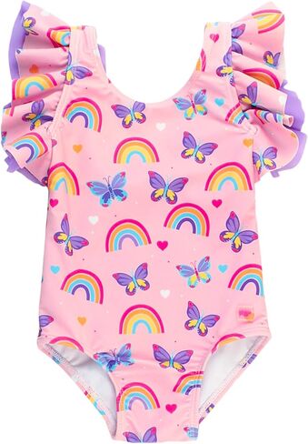 RuffleButts Baby/Toddler Girls UPF50+ Sun Protected Butterfly One Piece Swimsuit in Saudi Arabia