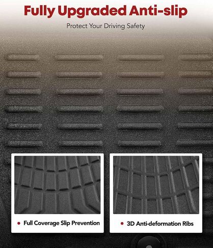 YHTAUTO Floor Mats Compatible with Audi A6 2012-2018/S6 2013-2018, TPE All Weather Car Mats Waterproof Anti-Slip Odorless Floor Liner, Interior Car Accessories Front & 2nd Row Liner in Saudi Arabia